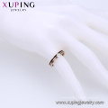 15111 xuping bijoux en acier inoxydable, bague plani plaquée or rose avec strass flash